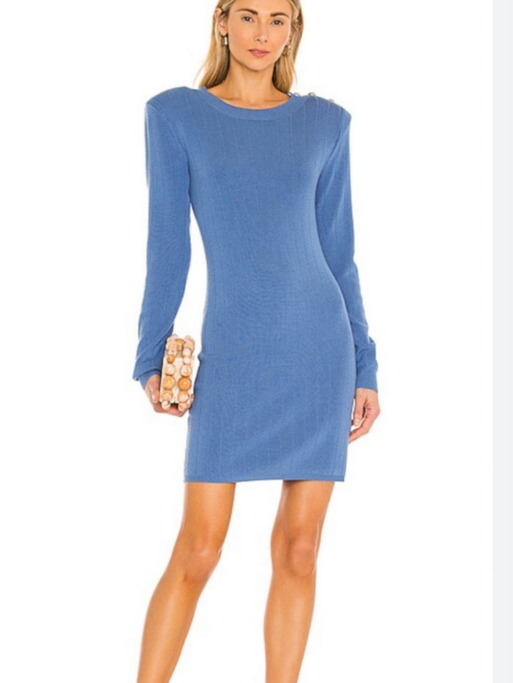 L'AGENCE Minette Long Sleeve Knit Dress in Dark Cote D'Azue blue size XS - Picture 7 of 7